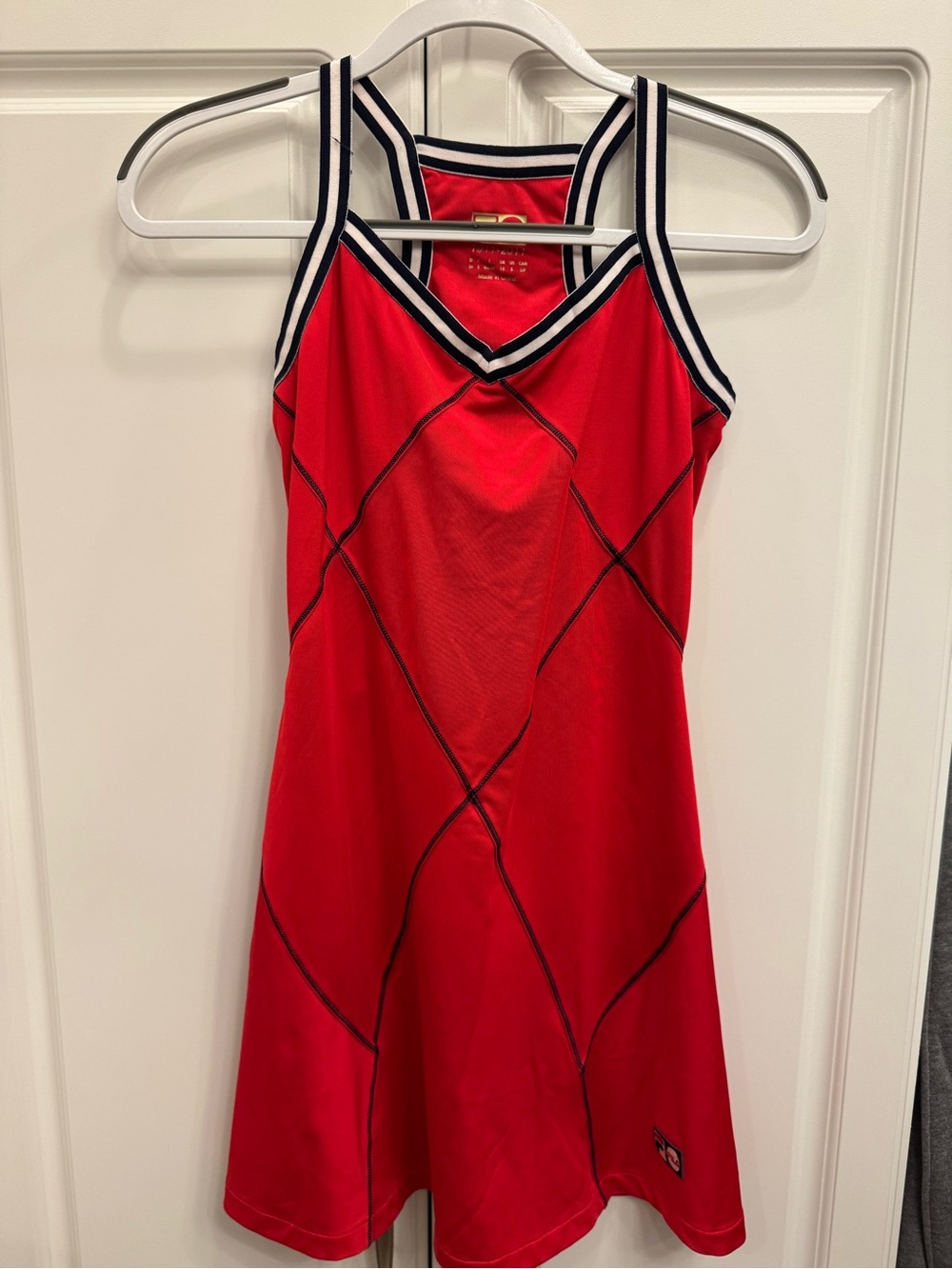 Fila Red Tennis Dress with Navy & White Trim
